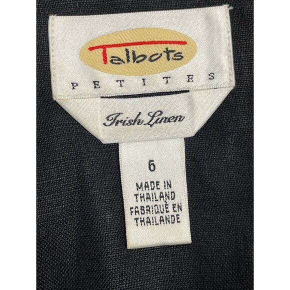 Talbots Women’s Black Sleeveless Shift Midi Dress With Side Buttons Sz 6 - Picture 7 of 9